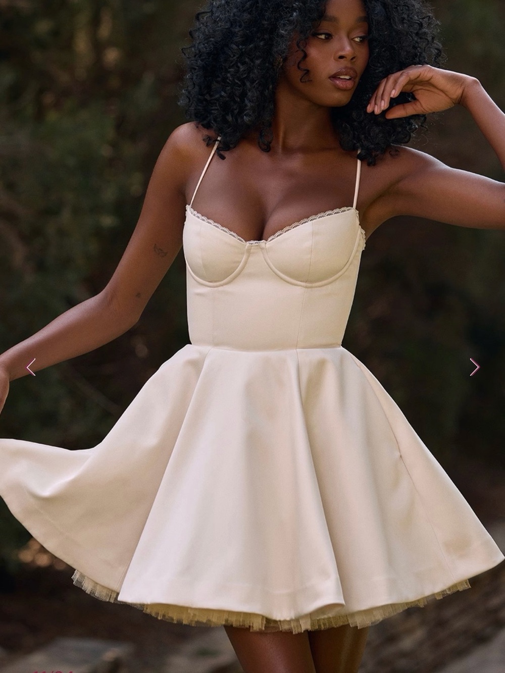House of CB Cream Mini Skater Dress with Bustier